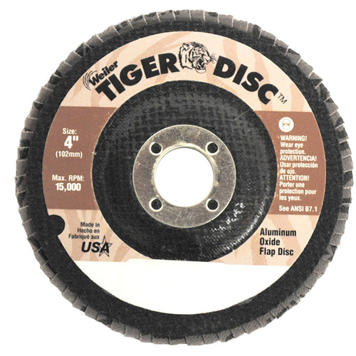 ‎7″ Tiger Disc Abrasive Flap Disc, Angled, Phenolic Backing, 36Z, 5/8″-11 UNC Nut - Caliber Tooling