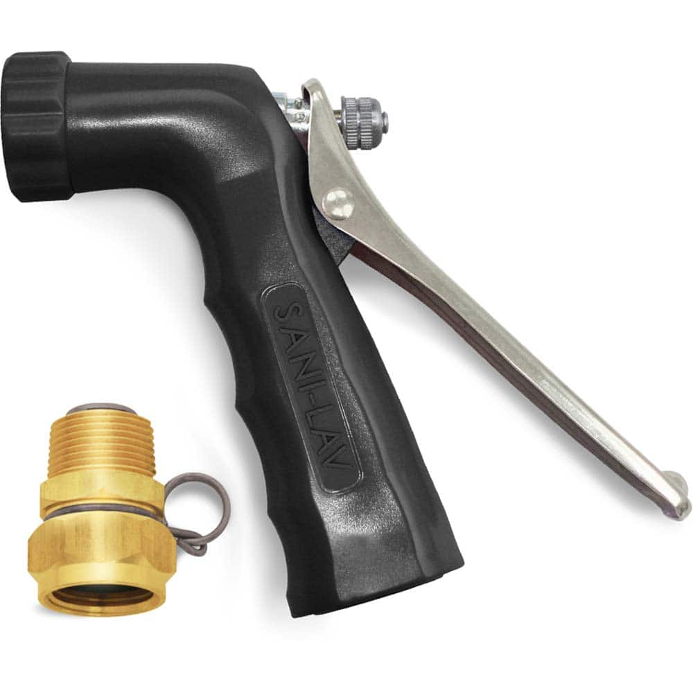 SANI-LAV - Sprayers & Nozzles; Type: Small Reinforced Industrial Spray Nozzle ; Color: Black ; Connection Type: Female to Male ; Material: Zinc; Stainless Steel ; Material Grade: N/A ; Gallons Per Minute @ 100 Psi: 6.5 - Exact Industrial Supply