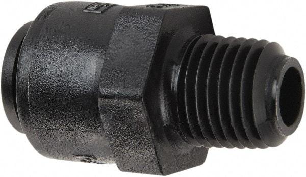 Parker - 1/4" Kynar Check Valve - Inline, Push-to-Connect x MNPT, 300 WOG - Caliber Tooling