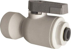 Parker - 3/8" Pipe, Full Port, Polypropylene Valve Female Connector Ball Valve - Bi-Directional, Push-to-Connect x FNPT Ends, Wedge Handle, 150 WOG - Caliber Tooling