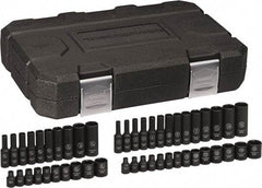 GearWrench - 48 Piece 1/4" Drive Black Finish Deep Well Impact Socket Set - 6 Points, 3/16" to 9/16" (4mm to 15mm) Range, Inch/Metric Measurement Standard - Caliber Tooling