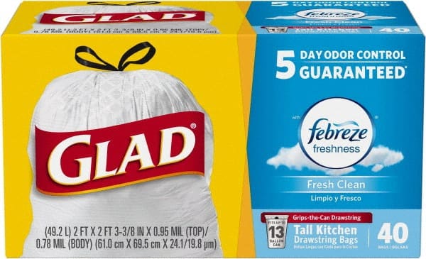 Glad - Pack of (6) 40-Count 13 Gal 0.78 mil Household/Office Trash Bags - Caliber Tooling