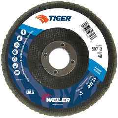 5″ Tiger Disc Abrasive Flap Disc, Flat, Phenolic Backing, 40Z, 7/8″ Arbor Hole - Caliber Tooling