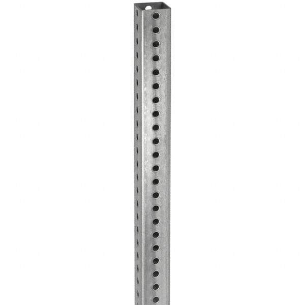 TAPCO - 10' High, Galvanized Traffic Sign Post - Steel, 7/16" Hole Diam, Silver - Caliber Tooling