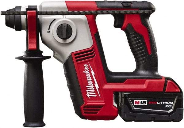 Milwaukee Tool - 18 Volt SDS Plus Chuck Cordless Rotary Hammer - 0 to 7,000 BPM, 0 to 1,300 RPM, Reversible - Caliber Tooling