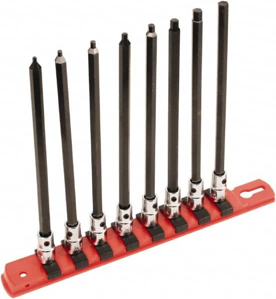 Wiha - 8 Piece 1/4" Drive Inch Hex Bit Socket Set - 3/32 to 1/4" Hex - Caliber Tooling