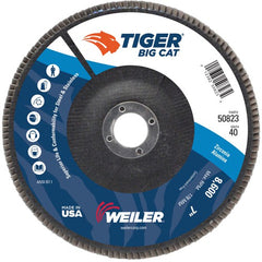 7″ Big Cat Abrasive Flap Disc, Flat, Phenolic Backing, 40Z, 7/8″ Arbor Hole - Caliber Tooling