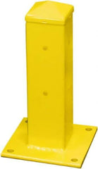 Hallowell - 18" High, Yellow Steel Post Protector - 7" Wide x 7" Long Mounting Plate, 13 Lb - Caliber Tooling