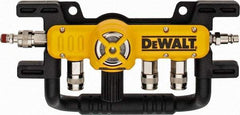 DeWALT - Aluminum Heavy Duty Quadraport Air Line Splitter with Regulator - 200 Max psi, 12-1/2" Long, 3/8 NPT Diam Inlet Fitting - Caliber Tooling