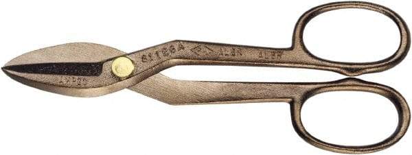 Ampco - 4-1/2" Length of Cut, Straight Pattern Tinner's Snip - 14" OAL, Nickel Aluminum Bronze Blade - Caliber Tooling