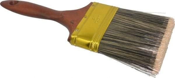 Premier Paint Roller - 4" Flat Synthetic Varnish Brush - 3-1/2" Bristle Length, 6" Wood Handle - Caliber Tooling