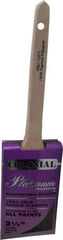 Premier Paint Roller - 2-1/2" Angled Synthetic Sash Brush - 3" Bristle Length, 9" Wood Rattail Handle - Caliber Tooling