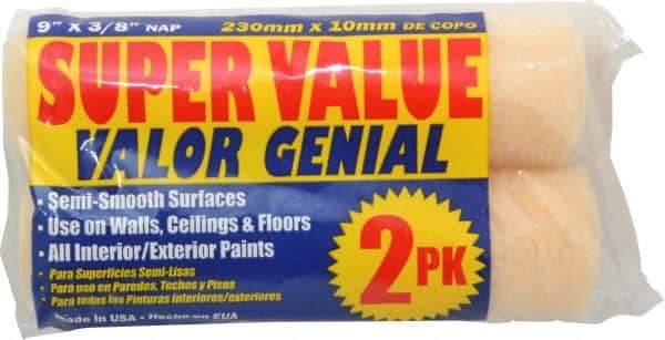 Premier Paint Roller - 3/8" Nap, 9" Wide Paint General Purpose Roller Cover - Semi-Smooth Texture, Polyester - Caliber Tooling