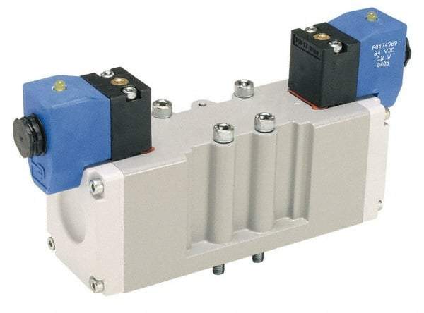 Parker - 4 Way, 3 Position, Aluminum Solenoid Valve - Normally Closed, Nitrile Seal - Caliber Tooling