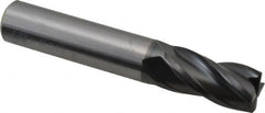 OSG - 1/2", 4 Flute, Single End, Solid Carbide, 0.045" Corner Radius End Mill - 3" OAL, 30° Helix, Right Hand Flute, 1" LOC, Right Hand Cut - Caliber Tooling