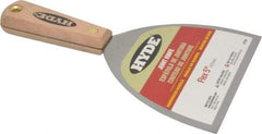 Hyde Tools - 5" Wide Steel Putty Knife - Flexible, Hardwood Handle, 8-1/4" OAL - Caliber Tooling