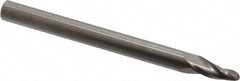 Onsrud - 1/8" Cutting Diam x 1/2" Length of Cut, 2 Flute, Upcut Spiral Router Bit - Uncoated, Right Hand Cut, Solid Carbide, 3" OAL x 1/4" Shank Diam, Ball End Taper - Caliber Tooling