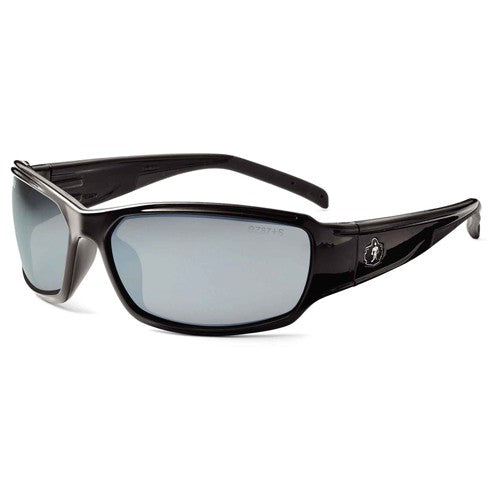 Thor Silver Mirror Lens Black Safety Glasses - Caliber Tooling