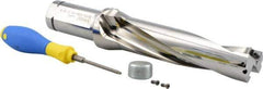 Iscar - 6-1/2" Max Drill Depth, 4xD, 1-5/8" Diam, Indexable Insert Drill - 2 Inserts, 1-1/2" Shank Diam, Straight Shank - Caliber Tooling