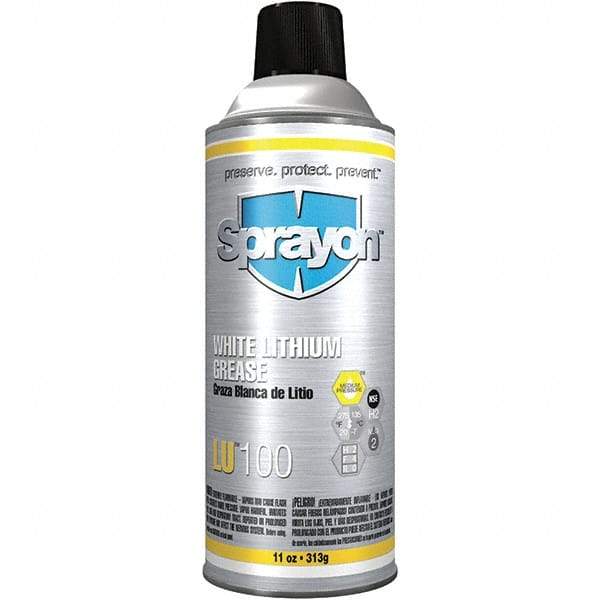 Sprayon - 11 oz Aerosol Lithium General Purpose Grease - Off White, 275°F Max Temp, NLGIG 2, - Caliber Tooling