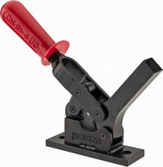 De-Sta-Co - 1,299 Lb Holding Capacity, Horizontal Handle, Manual Hold Down Toggle Clamp - 69° Handle Movement, 90° Bar Opening, Solid Bar, Flanged Base, Oxide Finish, Forged Alloy Steel - Caliber Tooling