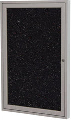 Ghent - 24" Wide x 18" High Enclosed Cork Bulletin Board - Rubber, Confetti (Color) - Caliber Tooling