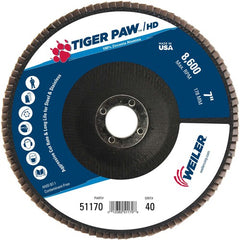 7″ Tiger Paw Super High Density Flap Disc, Flat, Phenolic Backing, 40Z, 7/8″ Arbor Hole - Caliber Tooling