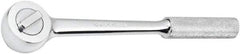 SK - 1/2" Drive Round Head Ratchet - Full Polish Chrome Finish, 15" OAL, 50 Gear Teeth, Full Polished Knurled Handle, Reversible Head - Caliber Tooling