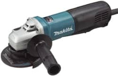 Makita - 4-1/2" Wheel Diam, 11,500 RPM, Corded Angle & Disc Grinder - 5/8-11 Spindle, 120 Volts, 13 Amps - Caliber Tooling