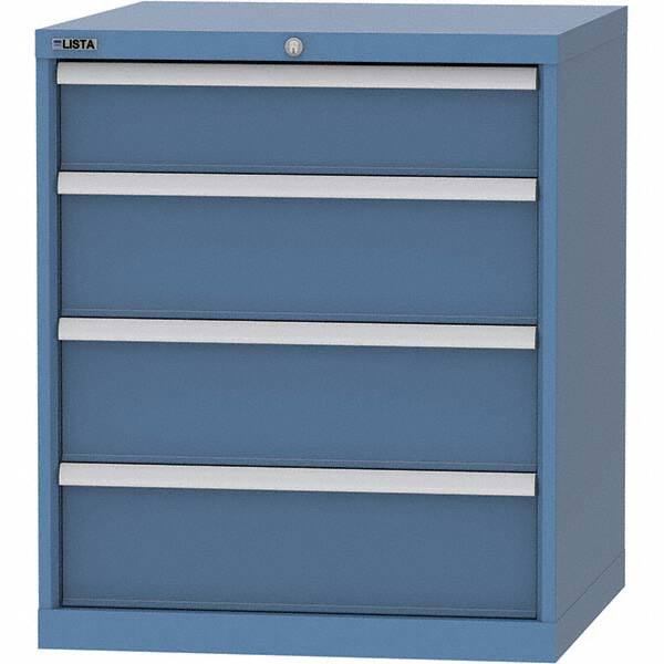 LISTA - 4 Drawer, 45 Compartment Bright Blue Steel Modular Storage Cabinet - Caliber Tooling