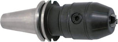 Accupro - CAT50, 1/8 to 5/8" Capacity, Integral Shank Steel Drill Chuck - Keyed, Taper Shank, 57mm Sleeve Diam, 3-37/64" Open Length - Exact Industrial Supply