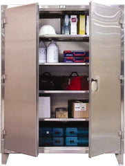 Strong Hold - 4 Shelf Locking Storage Cabinet - Stainless Steel, 60" Wide x 24" Deep x 72" High, Dark Gray - Caliber Tooling