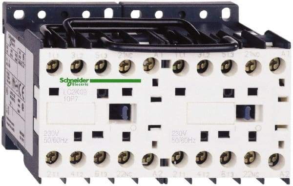 Schneider Electric - 3 Pole, 120 Coil VAC at 50/60 Hz, 16 Amp at 690 VAC, 20 Amp at 440 VAC and 9 Amp at 440 VAC, Reversible IEC Contactor - BS 5424, CSA, IEC 60947, NF C 63-110, RoHS Compliant, UL Listed, VDE 0660 - Caliber Tooling