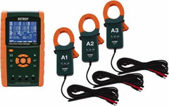 Extech - 3 Phase, 600 VAC, 0.01 to 1,200 Amp Capability, 45 to 65 Hz Calibration, LCD Display Power Meter - 0.5 Current Accuracy, 0.5 Voltage Accuracy - Caliber Tooling