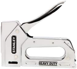 Stanley - Manual Staple Gun - 1/4, 5/16, 3/8, 1/2, 9/16" Staples, Chrome, Chrome Plated Steel - Caliber Tooling