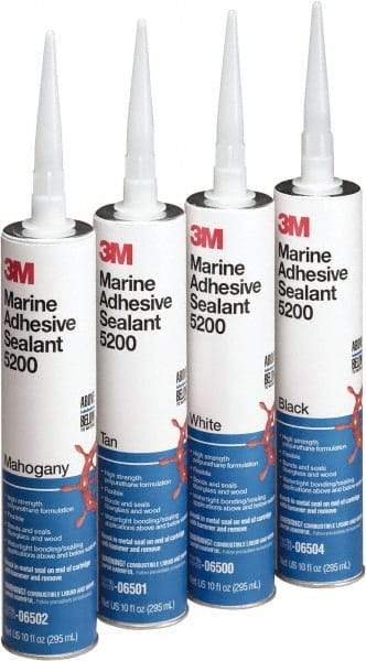 3M - 12.8 oz Cartridge White Polyurethane Marine Adhesive Sealant - 190°F Max Operating Temp, 60 min Tack Free Dry Time - Caliber Tooling