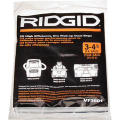 Ridgid - Vacuum Cleaner Filters Vacuum Type: Wet/Dry Vacuum Filter Type: Bag - Caliber Tooling