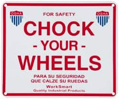 Value Collection - "Chock Your Wheels", Aluminum Safety Sign - Use for Accident Prevention - Caliber Tooling