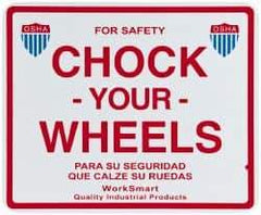 Value Collection - "Chock Your Wheels", Aluminum Safety Sign - Use for Accident Prevention - Caliber Tooling