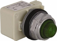 Schneider Electric - 120 V Green Lens Incandescent Pilot Light - Round Lens, Screw Clamp Connector - Caliber Tooling