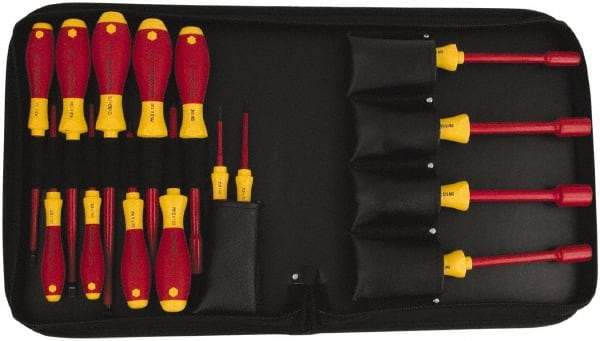 Wiha - 15 Piece 1/4 to 1/2" Insulated Nutdriver Set - Cushion Grip Handle - Caliber Tooling