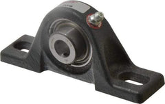 Browning - 1/2" ID, 4-7/8" OAL x 2-3/32" OAH Pillow Block - 1,444 Lb Static Cap, 2,611 Lb Dyn Cap, 3-5/8" Btw Mnt Hole Ctrs, 1-1/16" Base-to-Ctr Ht, Cast Iron - Caliber Tooling