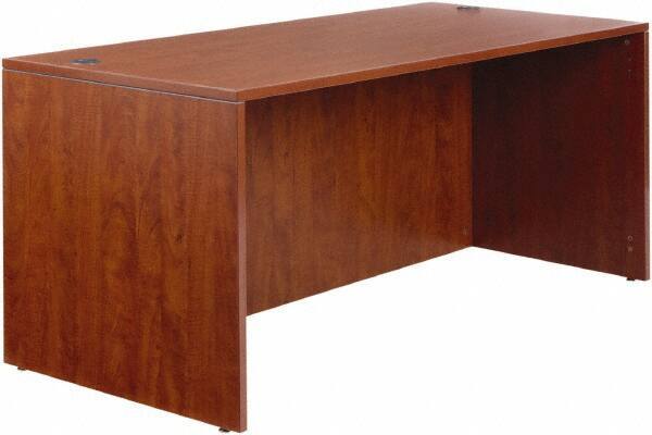 ALERA - Woodgrain Laminate Desk Shell - 65" Wide x 29-1/2" Deep x 29-5/8" High, Medium Cherry - Caliber Tooling