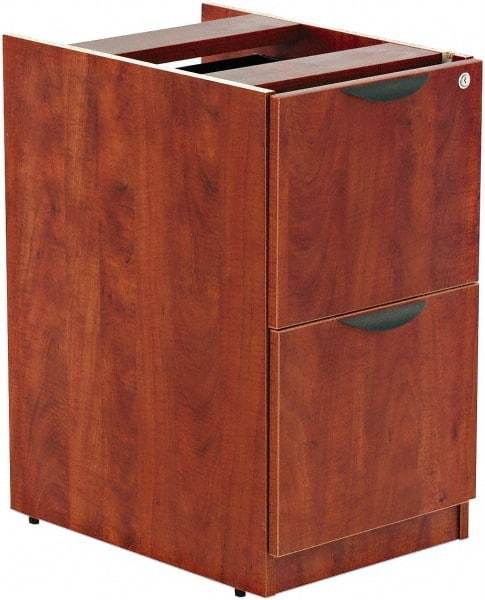 ALERA - 15-5/8" Wide x 28-1/2" High x 28-1/2" Deep, 2 Drawer Full Pedestal - Woodgrain Laminate, Medium Cherry - Caliber Tooling