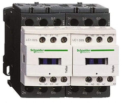 Schneider Electric - 3 Pole, 24 Coil VAC at 50/60 Hz, 12 Amp at 440 VAC, Reversible IEC Contactor - 1 Phase hp: 1 at 115 VAC, 2 at 230/240 VAC, 3 Phase hp: 10 at 575/600 VAC, 3 at 200/208 VAC, 3 at 230/240 VAC, 7.5 at 460/480 VAC - Caliber Tooling