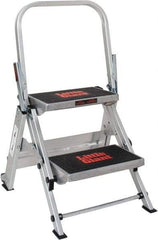 Little Giant Ladder - 2 Steps, 1-1/2' High, Type IA Rating, Aluminum Step Ladder - 300 Lb Capacity, 21" Base Width - Caliber Tooling