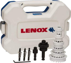 Lenox - 15 Piece, 7/8" to 2-1/2" Saw Diam, Electrician's Hole Saw Kit - Carbide-Tipped, Toothed Edge, Includes 6 Hole Saws - Caliber Tooling