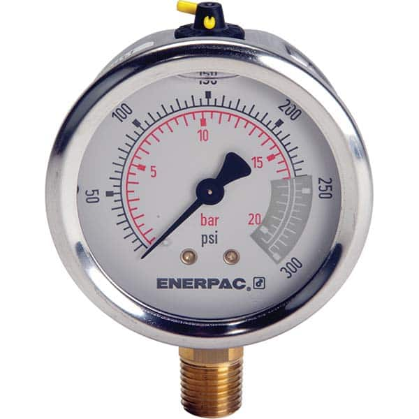 Enerpac - Hydraulic Pressure Gages & Adapters Type: Glycerine Filled Pressure Rating: 300 - Caliber Tooling