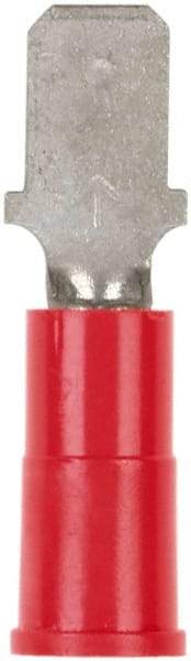 3M - 22 to 18 AWG, Vinyl, Partially Insulated, Male Wire Disconnect - 3/16 Inch Wide Tab, Red - Caliber Tooling