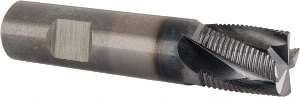 Kennametal - 3/4" Diam, Fine Pitch, 3/4" LOC, 4 Flute Solid Carbide Corner Chamfer Roughing End Mill - AlTiN Finish, 3-1/2" OAL, 3/4" Shank Diam, Single End, Centercutting, 25° Helix - Caliber Tooling